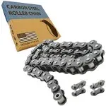 PGN #35 Roller Chain - 10 Feet + 2 Free Connecting Links - Carbon Steel Chains for Bycicles, Mini Bikes, Motorcycles, Go-Karts, Home and Industrial