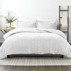  Duvet Cover King Size - King/Californi<wbr/>a King Rugged Stripes Light Gray