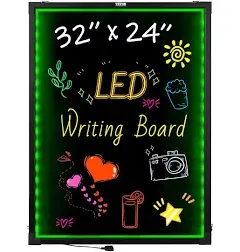 VEVOR LED Message Writing Board, 32&#034;x24&#034; Illuminated Erasable Lighted Chalkboard