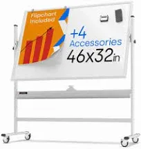 Rolling Dry Erase Board Large Portable Magnetic Whiteboard with Stand