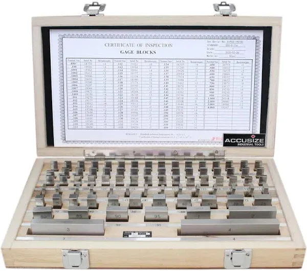 Accusize Industrial Tools Accusize 81 Pc Grade As-1 Steel Gage Block Set