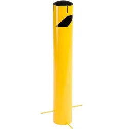 Global Industrial 42" x 5-1/2", Steel Bollard with Removable Plastic Cap & Chain Slots for Underground 652900G