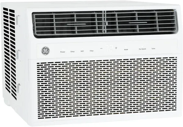 GE 550-sq ft Window Air Conditioner with Remote (115-Volt, 12000-BTU) Wi-Fi Enabled in White | AWFS12WWL