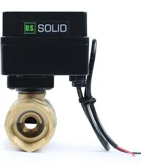 Motorized Ball Valve- 1/2" Brass Ball Valve with Standard Port, 9-36V AC/DC, 2 Wire Auto Return Setup, Normally Closed (N/C) by U.S. Solid