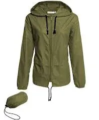 Avoogue Lightweight Raincoat Women Waterproof Windbreaker Packable Outdoor Hooded Rain Jacket