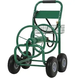 FDW Hose Reel 300 Heavy Duty Garden Hose Reel Water Hose Reel Cart Wheels Garden Lawn Yard Outdoor