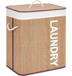 CASAMAYA 24.6 Gal Bamboo Laundry Basket