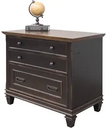 Wycliff Bay Hartford File Cabinet in Black and Oak