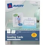 Avery Quarter-Fold Greeting Cards, Matte, 4-1/4" x 5-1/2", 20 Cards (3266)