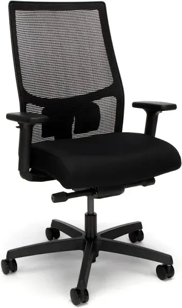 HON Ignition ilira-Stretch Mesh/Fabric 2.0 Mid-Back Task Chair, Fog/Black