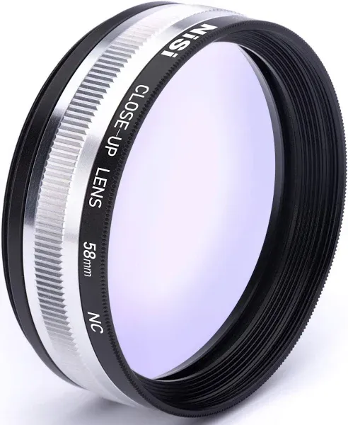 NiSi 58mm NC Close-Up Lens Kit | Close-Up Macro Lens Filter | 58mm Thread, +5 Diopters, Nano Coating, Protective Case, 49mm and 52mm Adapter Rings | Close-Up Macro Photography