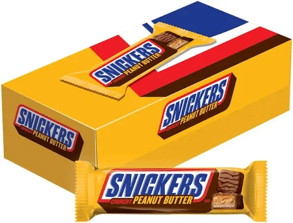 SNICKERS Crunchy Peanut Butter Squared Fun Size Chocolate Candy Bars 11.5-Ounce Bag (Pack of 6)