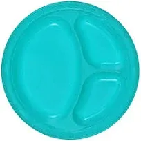 Tiger Chef Round 10 inch Plastic 3 Compartment Divided Plates