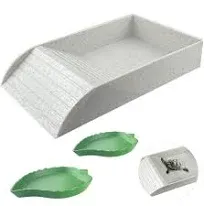 Quao Cen 3 Pcs Tortoise Food Dish with Ramp and Tortoise Water Bowl