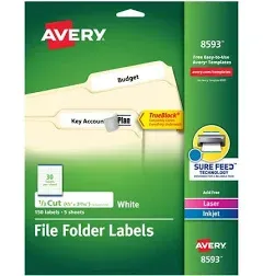 Avery Permanent TrueBlock File Folder Labels