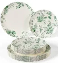 Trendables 80 Piece Plastic Disposable Plate Set 40" x 8" and 40 x 10"