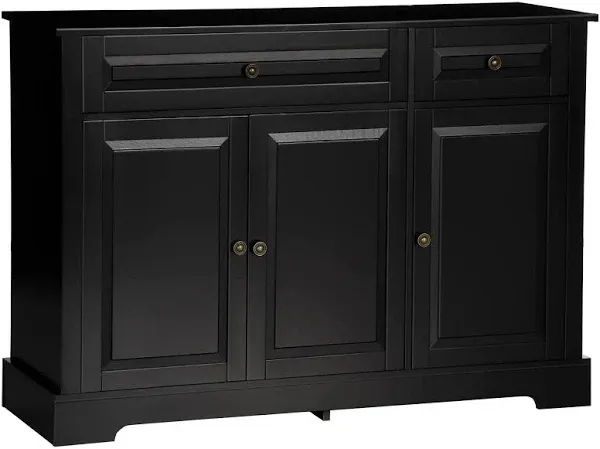 Sideboard Buffet Cabinet, Modern Kitchen Cabinet with 2 Drawers and Adjustabl...