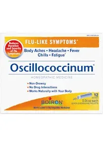 Oscillococcinu<wbr/>m 12 Doses For Flu-Like Symptoms Boiron Homeopathic Exp 12/2027