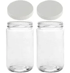 Glass Storage Jars with Lids - Extra Wide Mouth Storage Jar 32 Oz - 2 (BPA Free)