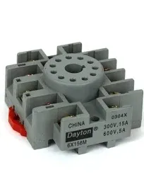 Dayton 6X156N Relay Socket mount 11 Pin, 15A, 300V  connector