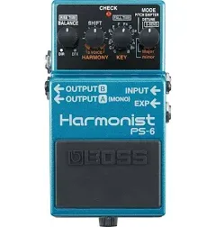 BOSS PS-6 Harmonist Pitch Shifter Guitar Effects Pedal w/ Patch Cables