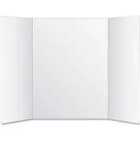 Eco Brites Two Cool Tri-Fold Poster Board 36 x 48 White/White 6/Carton 26790