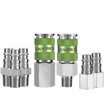 Flexzilla Pro High Flow Coupler & Plug Kit 1/4" NPT (7-Piece)