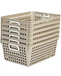 Really Good Stuff Large Plastic Book Baskets, 13? by 10" by 5? - 6 Pack, Navy| Classroom Library Organizer, Toy Storage, Multi-Purpose Organizer