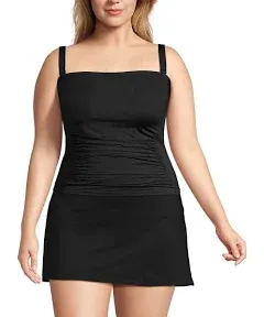 Lands' End Women's Plus Size Chlorine Resistant Bandeau Tankini Swimsuit Top