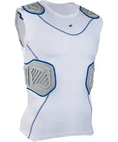 Used Champro Bull Rush Compression Shirt-WHITE BODY, GREY INSET-L-YOUTH