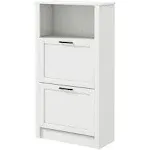 Homcom Shoe Storage Cabinet with Open Compartment and 2 Flip Drawers