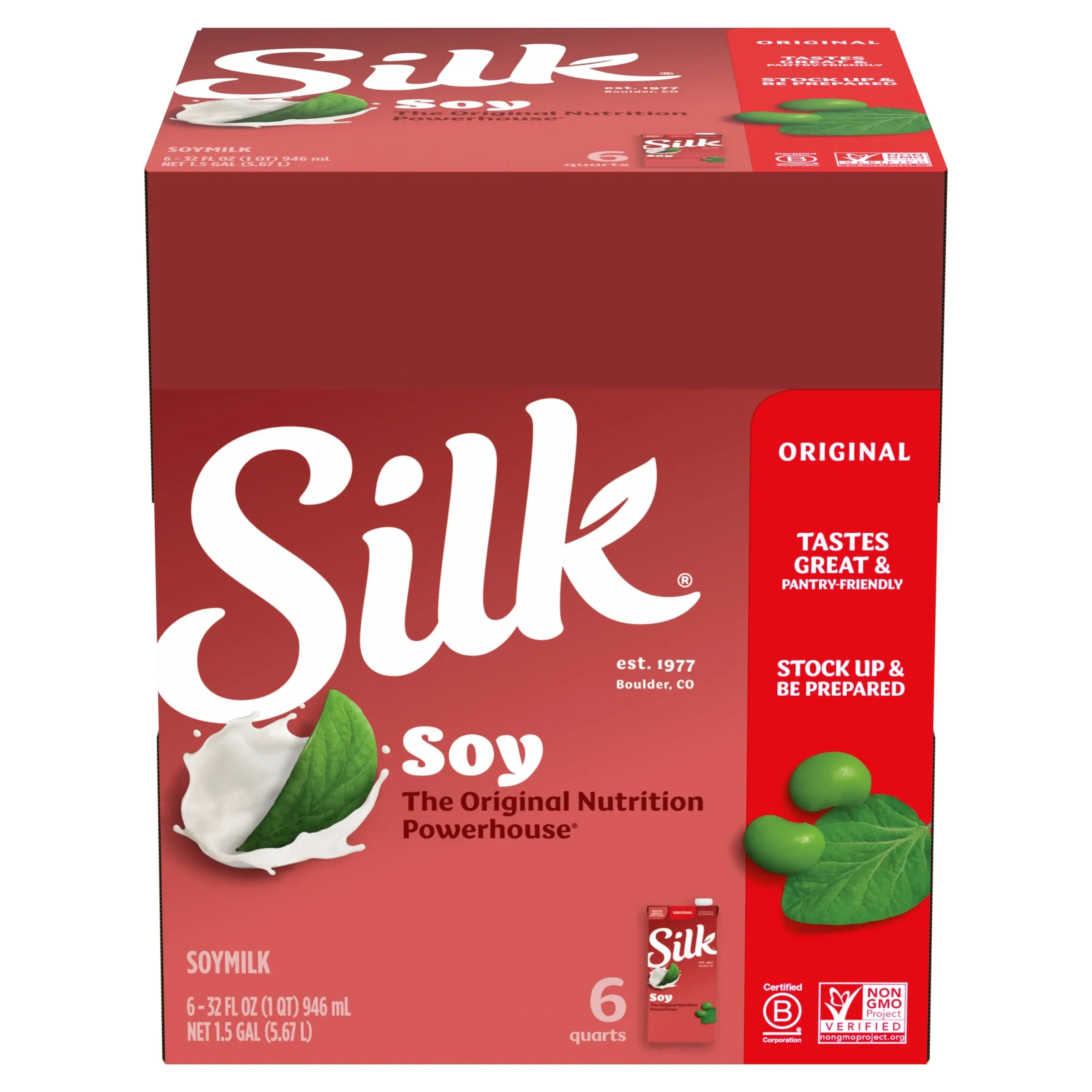 Silk Original Soy Milk 1 Quart Pack of 6