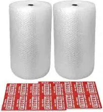 2-Pack Bubble Cushioning Nylon Wrap Rolls, 3/16&#034; x 12&#034; x 72&#039; ft Total, Perfor...