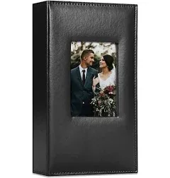 Photo Album 4x6 300 Photos with Memo Area Leather Cover Large Capacity Slip-i...