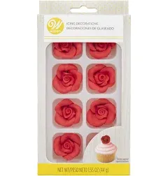 Wilton Red Rose Royal Icing Decorations