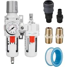 Nanpu NPT Compressed Air Filter Regulator Lubricator Combo Water/Oil Trap Separator