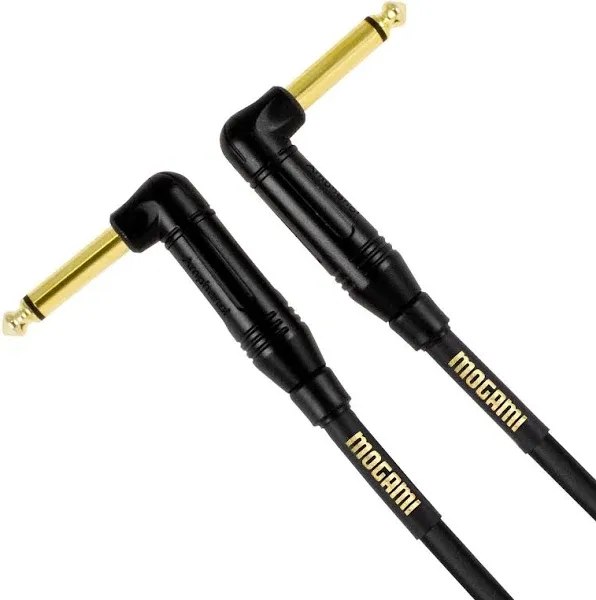 Mogami Gold Instrument Right-Angle 1/4" TS Pedal Cable - 2 ft