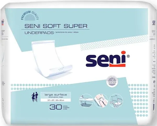 Seni Soft Super Disposable Underpad Cellulose Pulp 23X35" S-0330-US1 60 pads