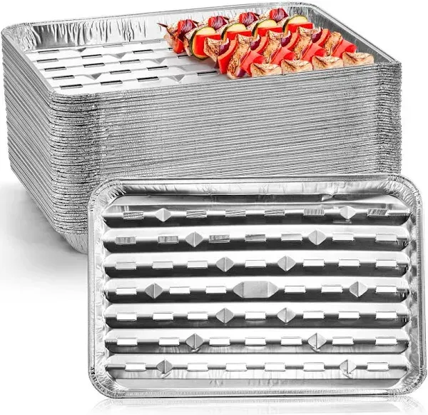 Yesland 30 Pack Disposable Aluminum Foil Pans - 13.4 x 9 x 1.1 Inch Food Containers, Aluminum Sheet Pans for Cooking, Baking, Heating, Storing, Meal Prep, Takeout