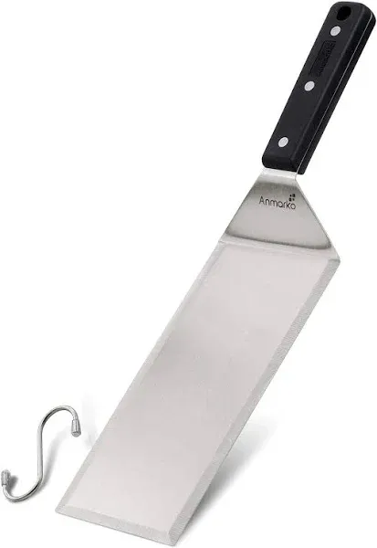 Turner 4x8 Stainless Steel Metal Griddle Spatula - Griddle Accessories 4 x 8 in Hamburger Turner Scraper - Pancake Flipper - Great for BBQ Grill and Flat Top Griddle - Commercial Grade