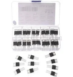 Bridgold 50pcs 10Types IRF Series Mosfet transistors Assortment Kit, Includin...