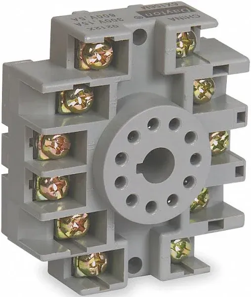 Dayton 6X156 Relay Socket, Standard, Octal, 11 Pin, 15A