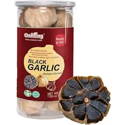 ONETANG Black Garlic 8.82 Oz (250g.), Whole Black Garlic Fermented for 90 Days, Super Foods, Non-GMO, Non-Additives, High in Antioxidants, Ready to Eat for Snack Healthy, Healthy Recipes