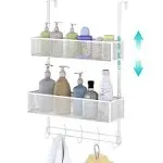 Adjustable Over The Door Hooks Organizer, Door Hanger Towel Rack with 10 Coat...