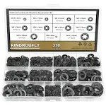 370 Pieces Internal Tooth Star Lock Washers, Kindroufly 9 Sizes Quick Speed 