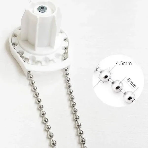 4.5 mm Stainless Steel Bead Chain for Blinds & Shades with 5 Connectors, Fix or Replace for Broken Roller Shade Chain, Great Pulling Force & Rustproof (#10, 3 Meters)