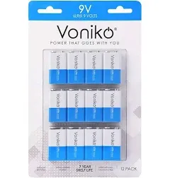 Voniko 9V Batteries Alkaline 9V Battery 4 Pack