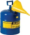 Justrite 7150310 Type I Steel Safety Can, Kerosene, 5 gal, Blue