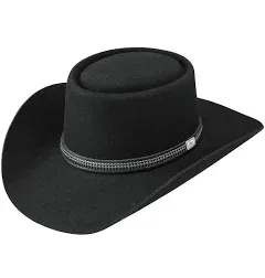 John Wayne Black Chinook Felt Gambler Hat By Stetson