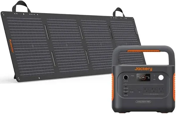 Jackery Explorer 1000 V2 Portable Power Station with 100W SolarSaga Solar Panel